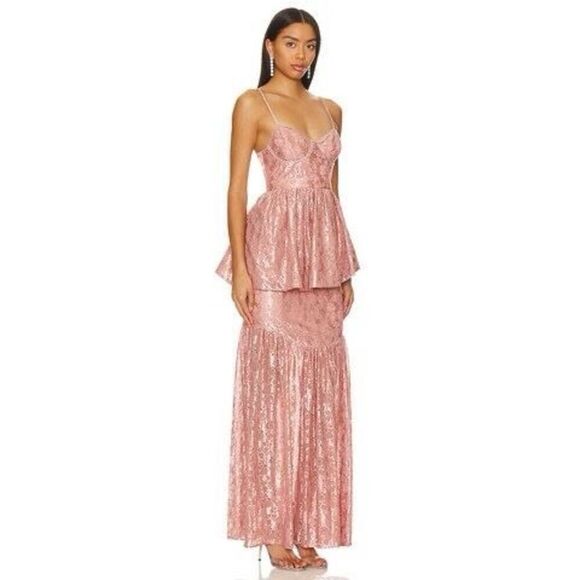 NWT For Love & Lemons x Revolve Shai Maxi Gown in Pink Size Small - Picture 2 of 10